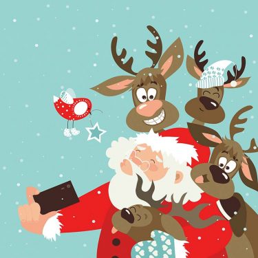 Dekorszalvéta - Selfie Santa
